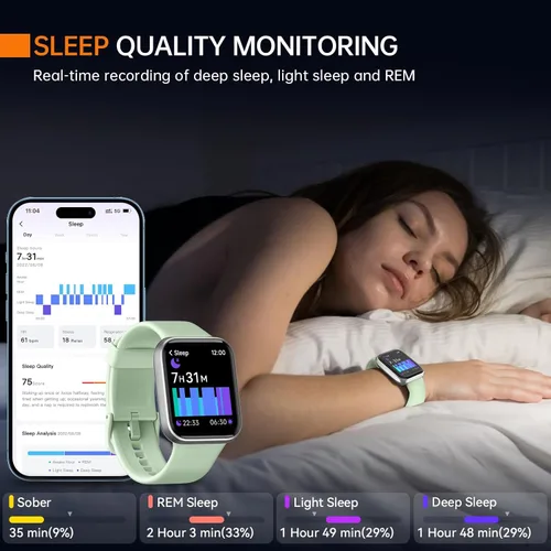 Vista 7 de Reloj inteligente aeac para hombres y mujeres, con Alexa incorporada y llamada Bluetooth estable, 100 deportes, relojes inteligentes resistentes al