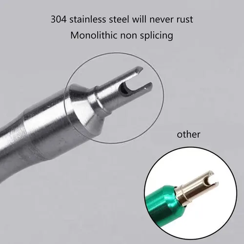 Vista 4 de Tire Air Core Wrench Screwdriver, Stainless Steel Removal Tool for Car Bike Motorcycle, Compact 56mm