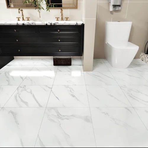 Vista 13 de WESTICK Azulejos de terrazo para despegar y pegar, azulejos de suelo de baño, impermeables, de 12 x 12 pulgadas, suelo de vinilo autoadhesivo