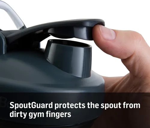 Vista 6 de BlenderBottle Shaker Bottle Pro Series perfecta para batidos de proteínas y antes del entrenamiento, 32 onzas, gris guijarro y botella agitadora