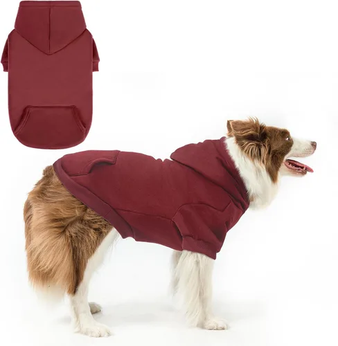 Vista 54 de SCENEREAL Sudaderas con capucha de seguridad para perros de tamaño pequeño, mediano y grande, ropa de felpa cepillada con gorro, abrigo de algodón