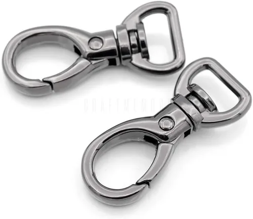 Vista 11 de CRAFTMEMORE 2 ganchos ovalados de metal resistente para puerta de empuje giratoria con cierre de langosta para llavero, accesorios para hacer Latón