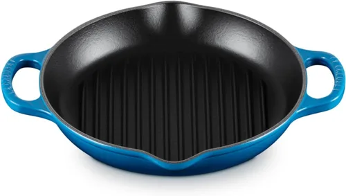 Vista 9 de Le Creuset Parrilla redonda profunda de hierro fundido esmaltado, 9.75 pulgadas, color cereza