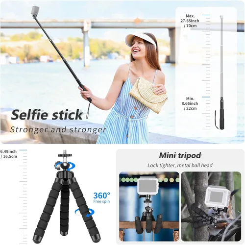 Vista 6 de Neewer - Kit de 50 accesorios para GoPro Hero Session / 5 Hero 1, 2, 3, 3+, 4, 5, SJ4000 5000, 6000 DBPOWER AKASO VicTsing APEMAN WiMiUS Rollei