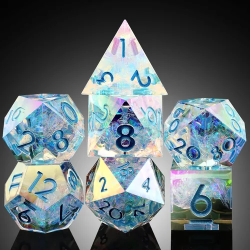 Vista 149 de DNDND Dados de Resina Ojo DND de Borde Afilado Dado de D&D con Estuche de Regalo para Juego de Dungeons and Dragons (Ojo de Dragón Verde)