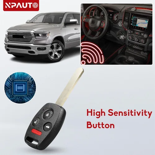Vista 8 de NPAUTO Llavero de repuesto para Honda Pilot 2009 2010 2011 2012 2013 2014 2015, Honda Accord Sedan 2008-2012, llave de coche con control remoto