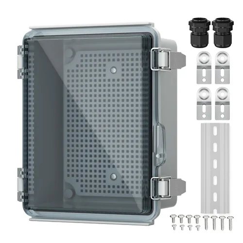 Vista 15 de Joinfworld Caja eléctrica al aire libre 6x6x4 caja de conexiones resistente a la intemperie caja de plástico transparente impermeable caja caja caja