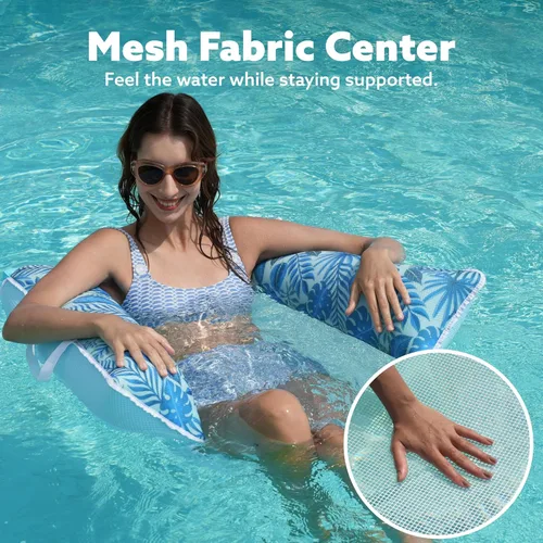 Vista 4 de Sloosh Paquete de 3 hamacas inflables para piscina, hamacas de agua, accesorios multiusos para piscina (silla, silla, hamaca, flotador)