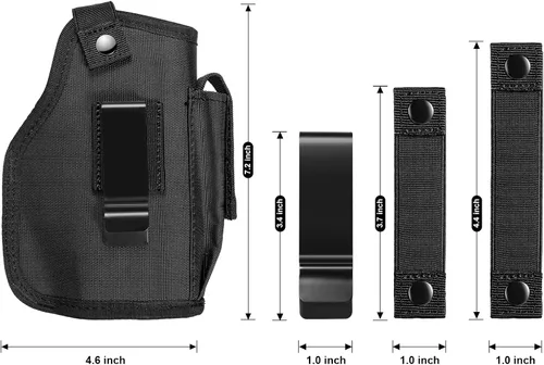 Vista 3 de Funda de transporte oculta con bolsa Mag para pistolas con luz/láser, fundas universales IWB/OWB para hombres y mujeres, se adapta a mano derecha e