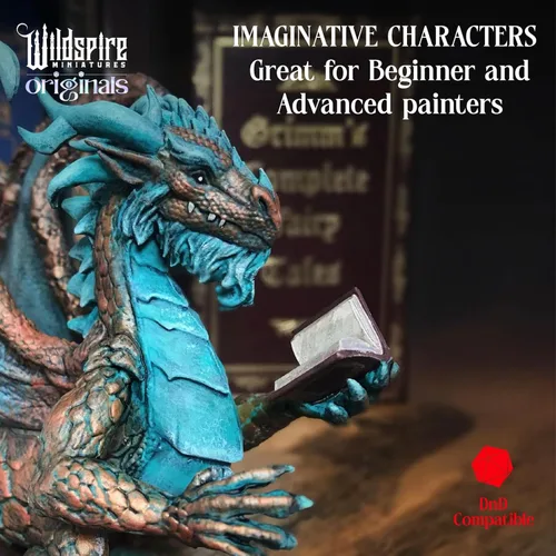 Vista 7 de Wildspire Fantasy Monsters & Bookish Dragon for DND Miniatures Unpainted Bulk 28mm-32mm Dungeons & Dragons Minis Pathfinder Figures Fantasy