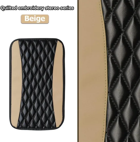 Vista 6 de Moly Magnolia Cojín Acolchado para Consola Central de Automóvil, Cubierta Protectora Universal de Cuero Impermeable para Caja de Asiento