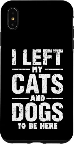 Vista 11 de I Left My Cats and Dogs to Be Here Funny Pet Owner Case for iPhone 17