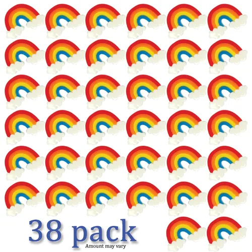 Vista 4 de Gomitas arcoíris Paquete de 38 gomitas envueltas individualmente Recuerdos de fiesta de arcoíris para cumpleaños de arcoíris, fiesta de unicornio