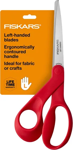 Tijeras para zurdos 1294508697WJ, de 8 pulgadas, con inclinación hacia la izquierda, de acero inoxidable, color naranja, de la marca Fiskars. True