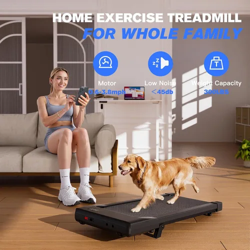 Vista 5 de Almohadilla para caminar, 6% con inclinación, almohadilla para caminar sin ensamblaje con aplicación y control remoto, pantalla LED, 2.5 HP