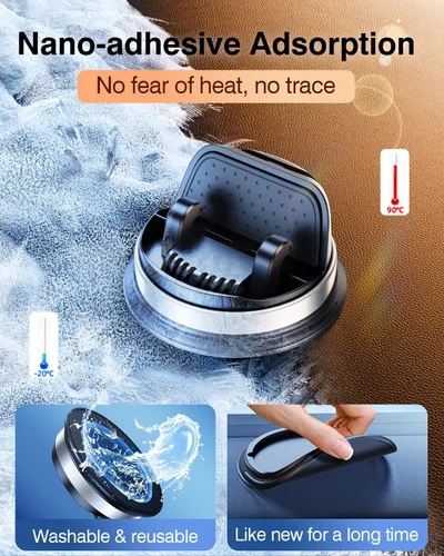 Vista 7 de OATSBASF Soporte para teléfono celular para salpicadero, soporte de teléfono para automóvil giratorio de 360° con silicona antideslizante