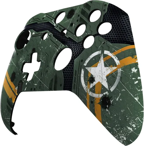 Vista 7 de eXtremeRate Army Mecha - Carcasa frontal estampada para Xbox One SX, kit de repuesto de cubierta frontal suave al tacto para Xbox One SX