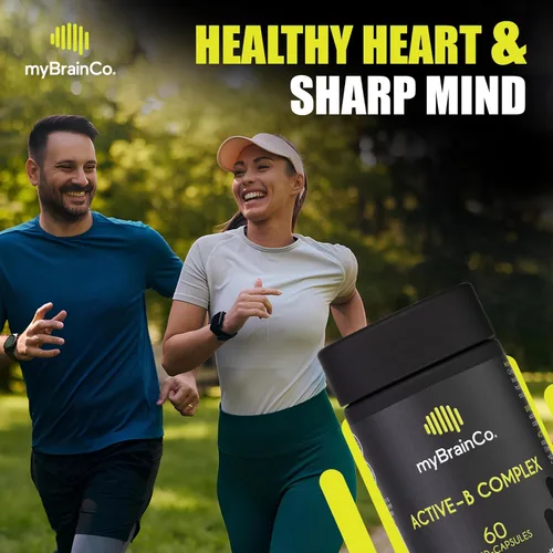 Vista 7 de myBrainCo. Complejo Active-B – Suplemento de vitamina B activada de alta resistencia con folato B2, B6, B12 y metilo – Apoya la energía, la función
