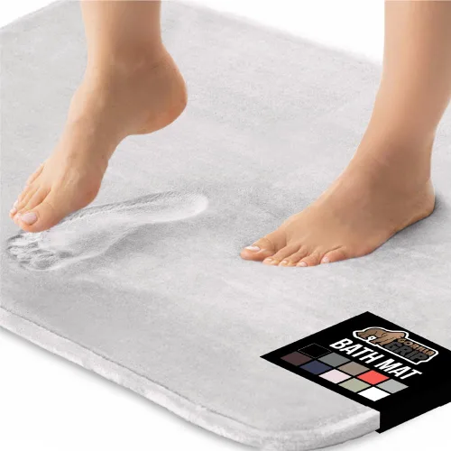 Vista 26 de GORILLA GRIP Tapete de Baño de Espuma Viscoelástica, Tapetes de Baño de Terciopelo Suave y Absorbente, Puntos Duraderos en la Parte Inferior