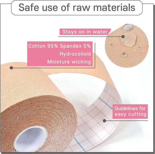 Vista 6 de Haruto BB UP Boob Tape Breast Lift Push up Bra Tape for Large Breasts A-G Cup Sweatproof Chest Tapebeige