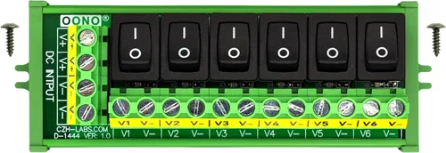 Módulo de tira de distribución de energía de CC del interruptor basculante de 6 canales de montaje de tornillo