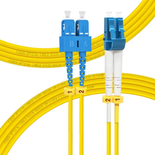 Vista 8 de Cable de conexión de fibra de 1M OS2 SC a LC Opciones de longitud: 1m-50m, Cable de fibra óptica de modo único 1G/10G dúplex 9/125um SMF LSZH de 1