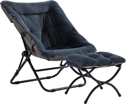 Vista 78 de Silla platillo, cómodas sillas de dormitorio, silla plegable de piel sintética de gran tamaño, silla plegable con marco de metal para sala de estar