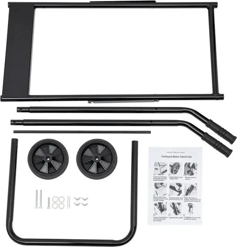 Vista 5 de Soporte de motor fuera de borda, carrito de transporte resistente de 154 libras, carrito de motor de barco, carrito de almacenamiento, soporte