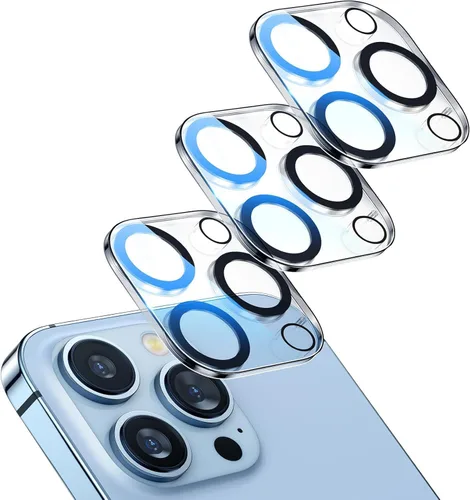 Vista 12 de [Paquete de 3] Protector de lente de cámara para iPhone 13 Pro Max de 6.7 pulgadas y iPhone 13 Pro de 6.1 pulgadas, vidrio templado 9H, arañazos