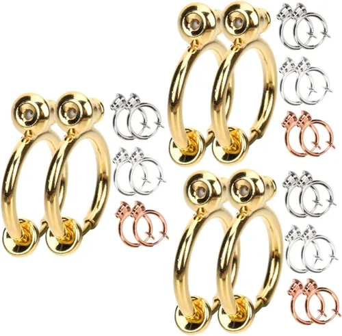 Vista 11 de EXCEART 32 piezas convertidor de aretes brillantes accesorios de joyería de plata para convertir aretes a clip en la parte trasera de aretes