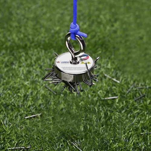 Vista 6 de Loreso - Mosquetón de cuerda de pesca con imán fuerte, cuerda de campamento – Cuerda multiusos resistente de 1200 libras, línea de poliéster