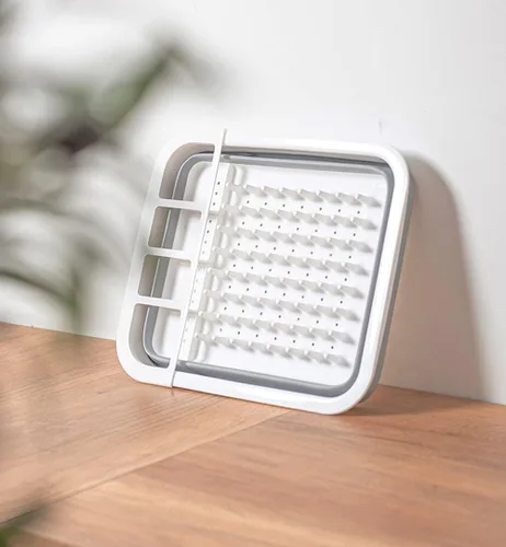 Vista 6 de Escurridor de cocina, escurridor de platos, escurridor de platos para encimera de cocina, escurridor de platos, escurridor de platos plegable