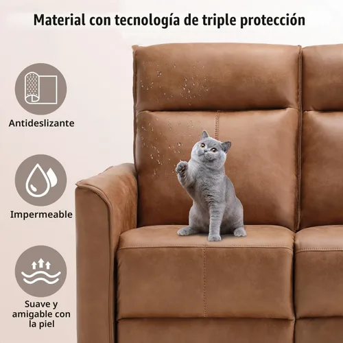 Vista 5 de CANMOV Juego de muebles de sofá reclinable manual para sala de estar, incluye sillas de enfermería Leathaire, reclinables giratorias, sillón