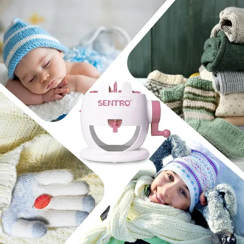 Vista 6 de SENTRO Máquina de tejer de 22 agujas, juego de telar de tejer, telar redondo para adultos y principiantes, tejedor inteligente en forma de conejo