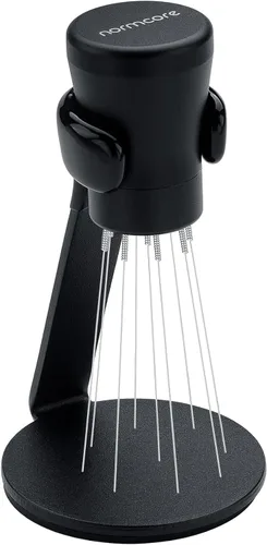 Vista 3 de Normcore WDT Herramienta de Distribución V2.1 con Soporte - Herramienta de Distribución Espresso de 8 Puntas de 0.23mm - Mezclador de Café Magnético