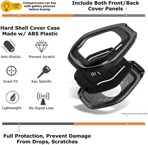 Vista 3 de iJDMTOY Exact Fit - Carcasa para llave de control remoto inteligente, color negro brillante, compatible con Cadillac ATS CTS DTS XTS Escalade