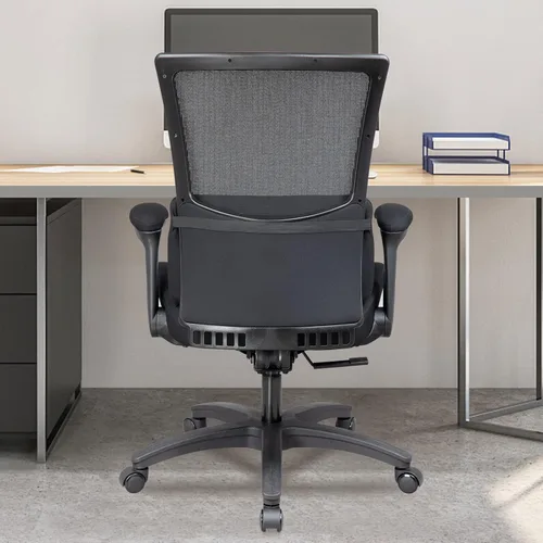 Vista 8 de BOLISS Silla de escritorio ergonómica de malla para oficina, grande y alta, con soporte lumbar y brazos abatibles con cojín suave, 400 libras