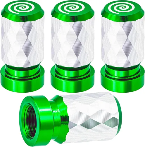 Vista 40 de 4 piezas de tapas de vástago de válvula de neumático de automóvil, tapas de válvula de aire de neumático a prueba de fugas de aleación de aluminio