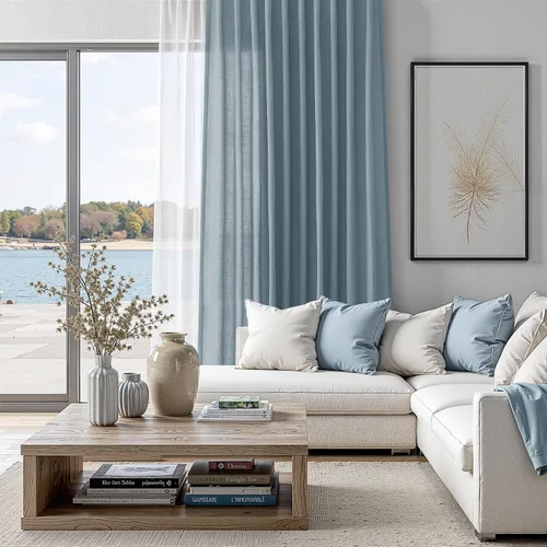Vista 19 de Aersas Aqua Green Linen Curtains 84 Inches Long 2 Panels Set Back Tab Rod Pocket Living Room Curtain Farmhouse Rustic Light Filtering Hook Drapes