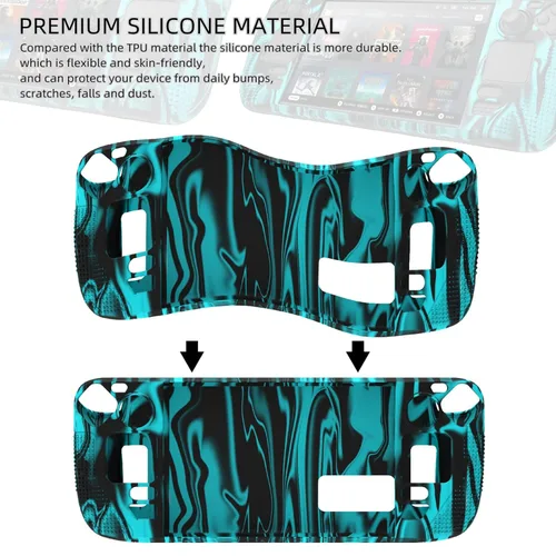 Vista 6 de LENBOKEN Case for Steam Deck Protector Skin Full Silicone Protective Soft Cover Shockproof Non Slip and Anti Scratch Accessories for Stream Deck
