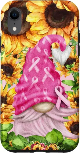Vista 25 de Funny Breast Cancer Sunflower For Women Cute Pink Gnome Case for iPhone 16