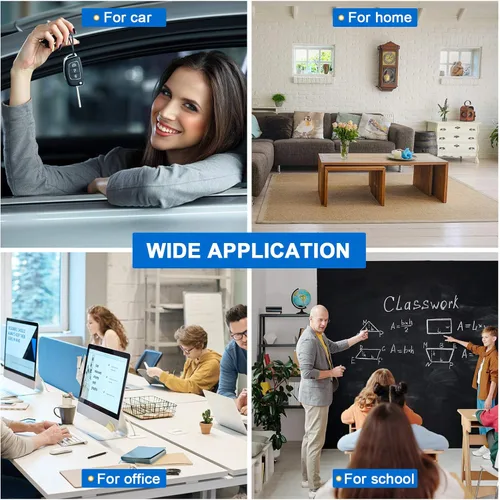 Vista 6 de Frienda 3 piezas Mini reloj digital pequeño reloj digital Stick en soporte autoadhesivo a batería para tablero de instrumentos de coche refrigerador