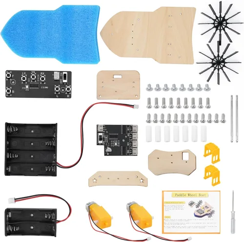Vista 5 de Barco a control remoto, kit de construcción para niños de 8 a 12 años, bote de remo, kit de ciencia STEM para niños y niñas