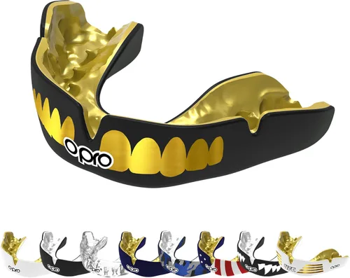 Vista 16 de OPRO Protector bucal instantáneo de ajuste personalizado, comodidad, protección y ajuste a nivel de dentista - Protector bucal moldeable para fútbol