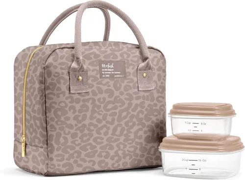 Vista 12 de Fit & Fresh Bolsa de almuerzo para mujer, bolsa de almuerzo aislada para mujer, para el trabajo, a prueba de fugas y resistente a las manchas