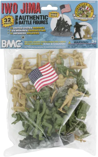 Vista 8 de BMC WW2 Iwo Jima Soldados de plástico del ejército – 32 figuras de soldados americanos y japoneses