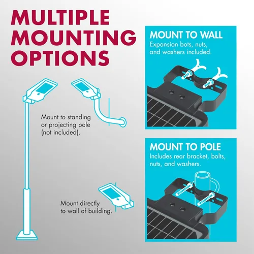 Vista 5 de Wagan EL8586 - Farola solar integrada de 1600 lúmenes, reflector de seguridad, sensor de movimiento, impermeable, resistente a la intemperie