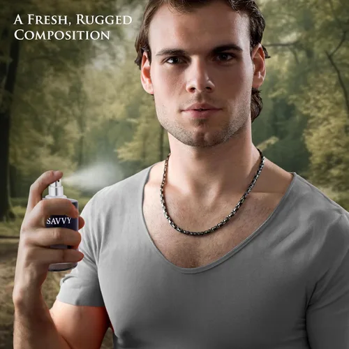 Vista 5 de Savvy for Men Eau De Parfum – Composición sofisticada de fragancia masculina de bergamota, pimienta, lavanda, anís estrellado y nuez moscada – Base