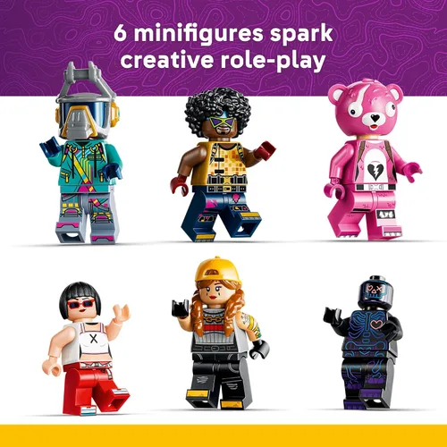Vista 6 de LEGO Fortnite Rave Cave 77082 Juguete de construcción para niños, niñas y adolescentes, mayores de 12 años, juego de juegos, 6 minifiguras LEGO