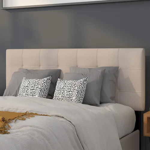 Vista 36 de Flash Furniture Bedford - Cabecero tapizado con capitoné de puntada de caja para cama individual en tela beige